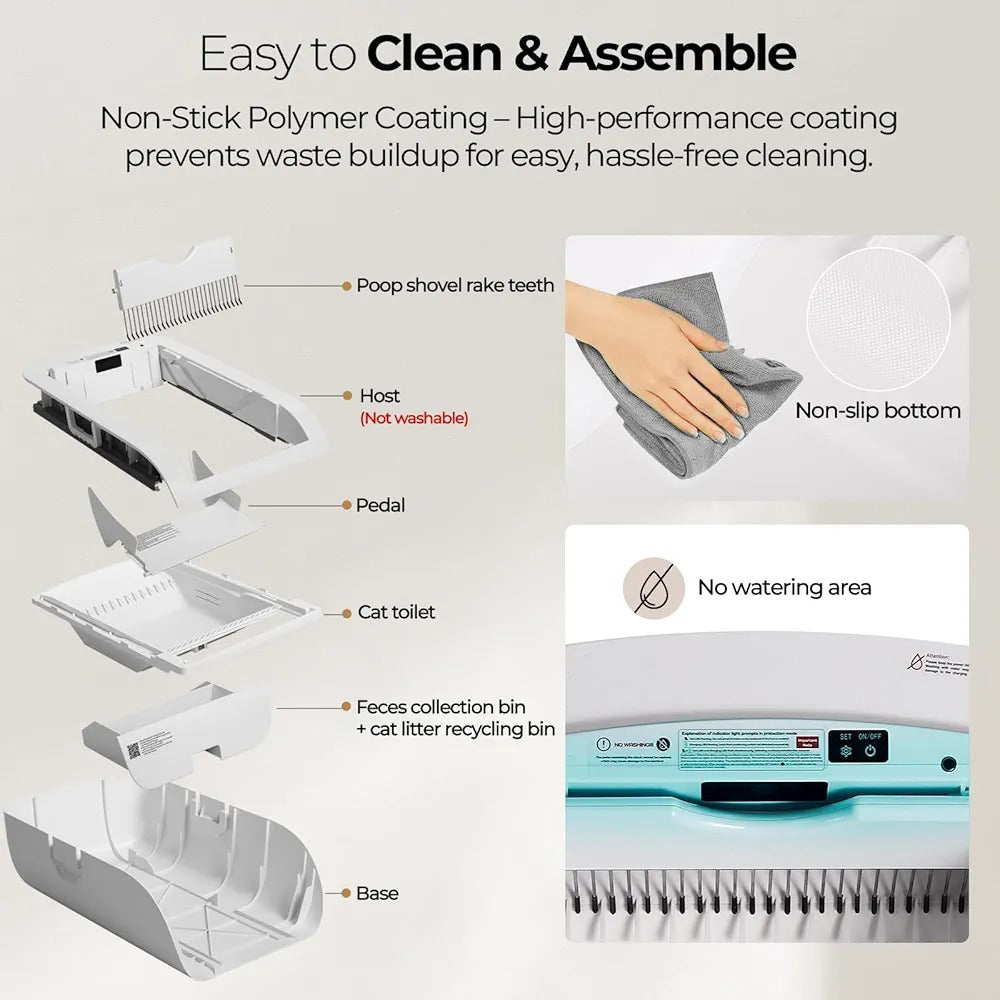 Smart Self-Cleaning Cat Litter Box with APP Control, Health Tracking & Odor-Free Design