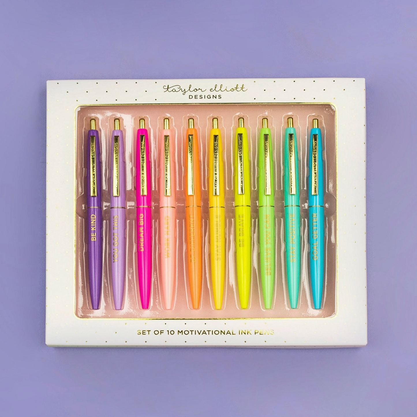 Pen Set - Motivational - Asst Colors - 10 Piece Set