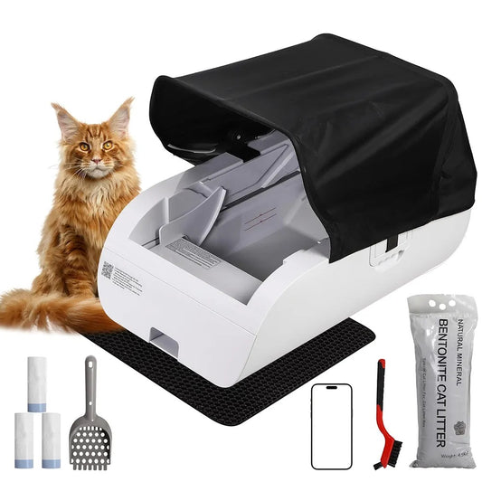 Smart Self-Cleaning Cat Litter Box with APP Control, Health Tracking & Odor-Free Design