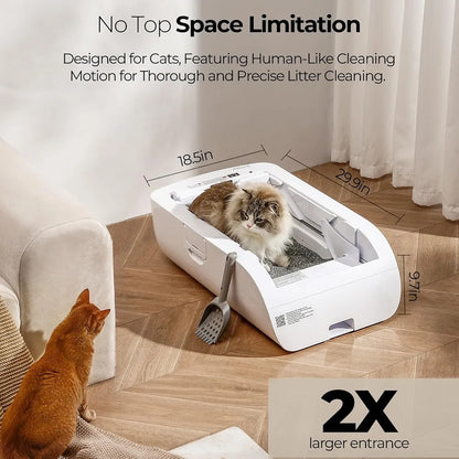 Smart Self-Cleaning Cat Litter Box with APP Control, Health Tracking & Odor-Free Design