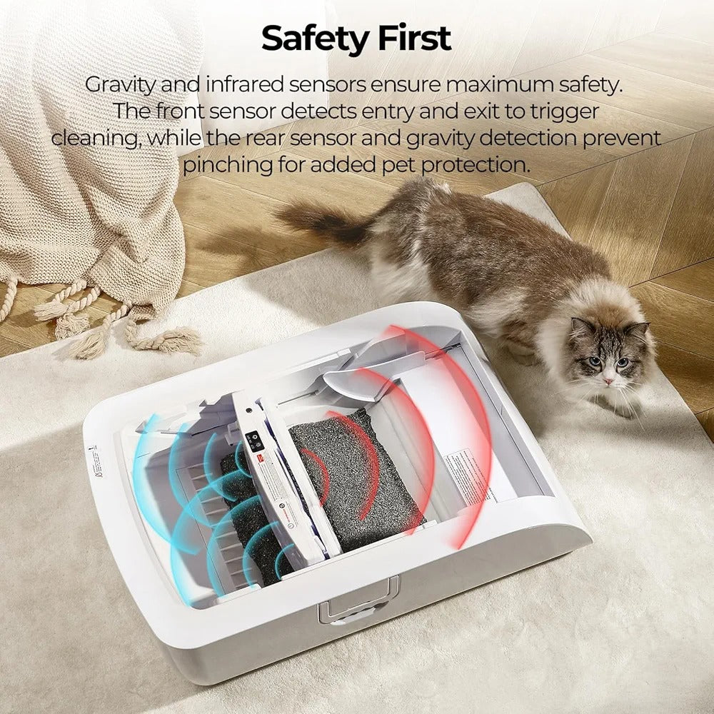 Smart Self-Cleaning Cat Litter Box with APP Control, Health Tracking & Odor-Free Design