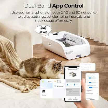 Smart Self-Cleaning Cat Litter Box with APP Control, Health Tracking & Odor-Free Design