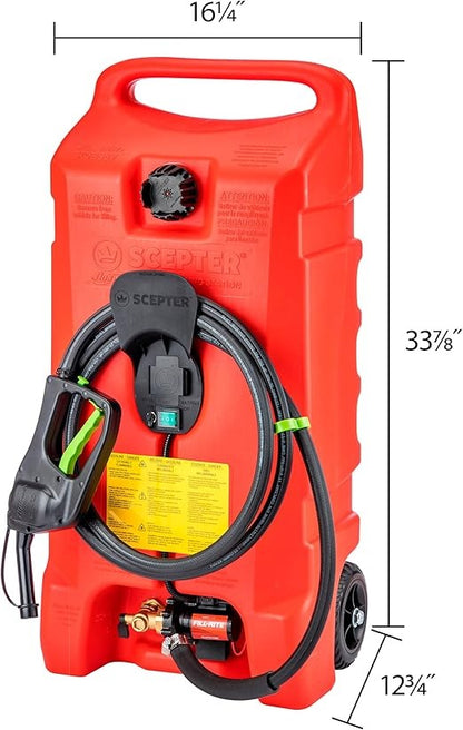 14-Gallon Portable Fuel Station with Pump & Wheels