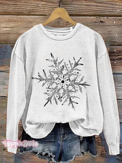 Snowflake Winter Christmas Print Casual Sweatshirt