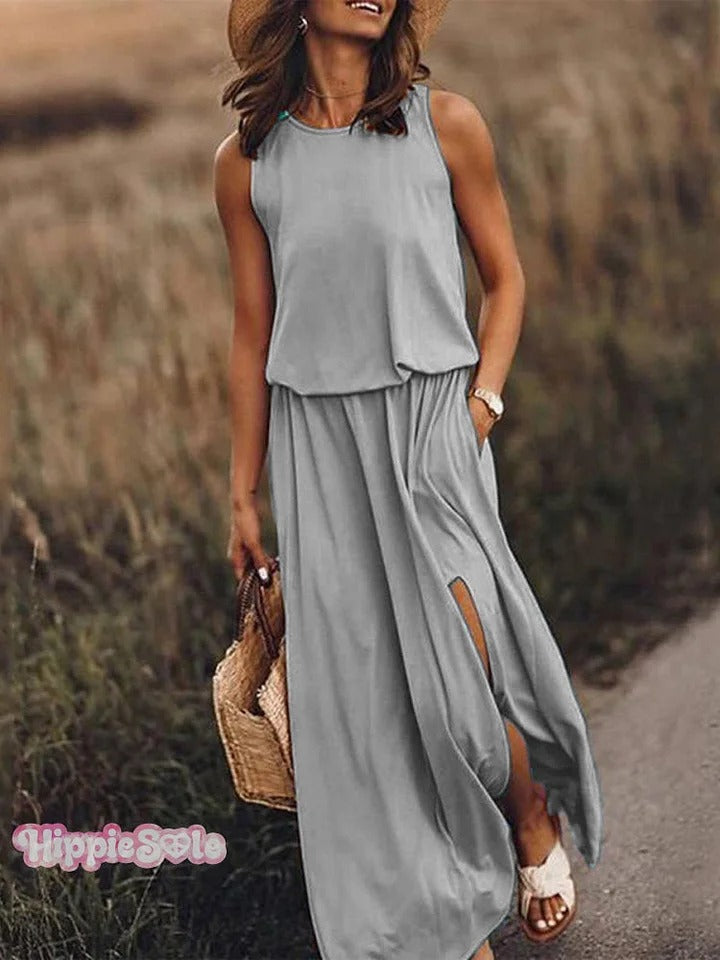 Women's Solid Color Loose Elegant Casual Dress