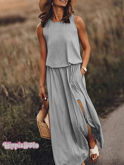 Women's Solid Color Loose Elegant Casual Dress