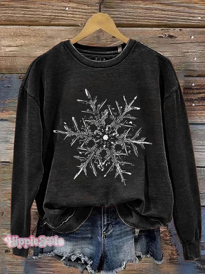 Snowflake Winter Christmas Print Casual Sweatshirt