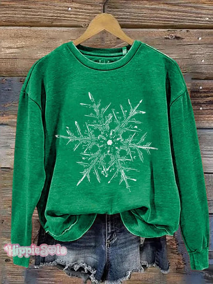 Snowflake Winter Christmas Print Casual Sweatshirt