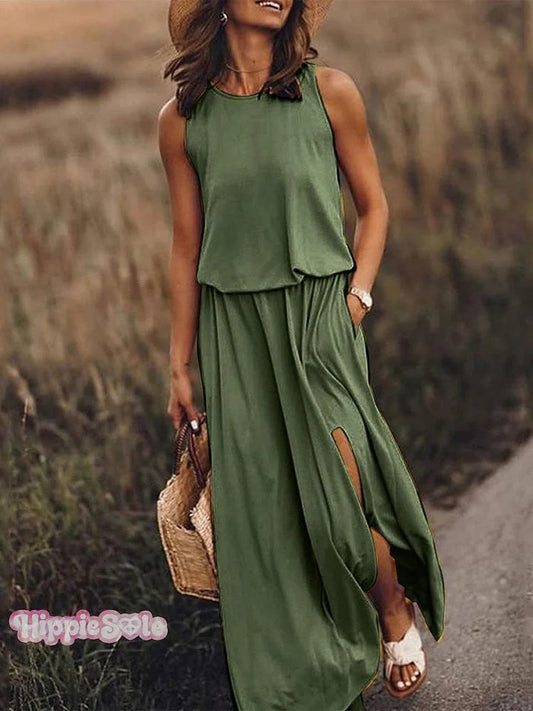 Women's Solid Color Loose Elegant Casual Dress