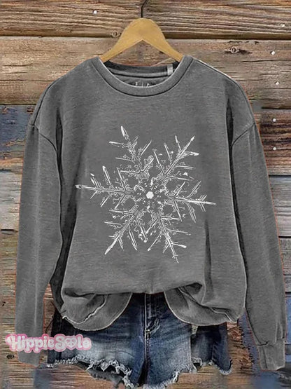 Snowflake Winter Christmas Print Casual Sweatshirt
