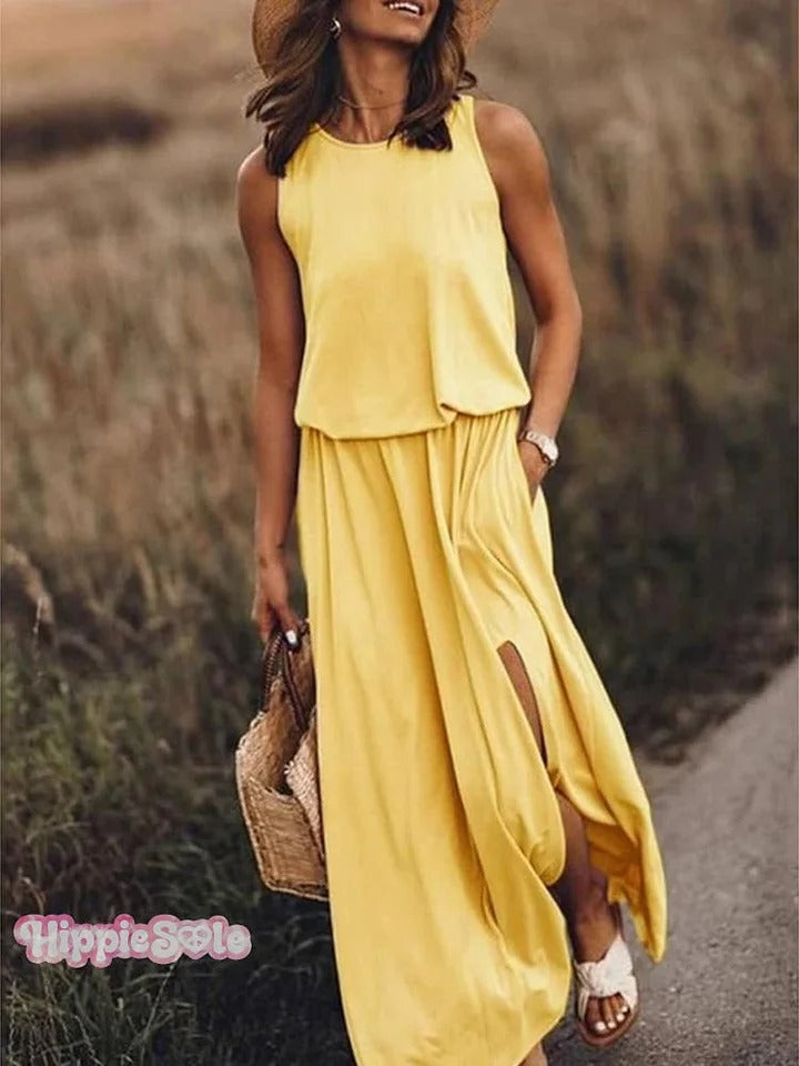 Women's Solid Color Loose Elegant Casual Dress
