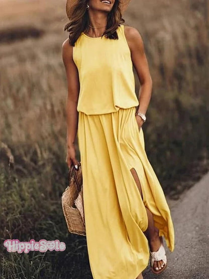 Women's Solid Color Loose Elegant Casual Dress