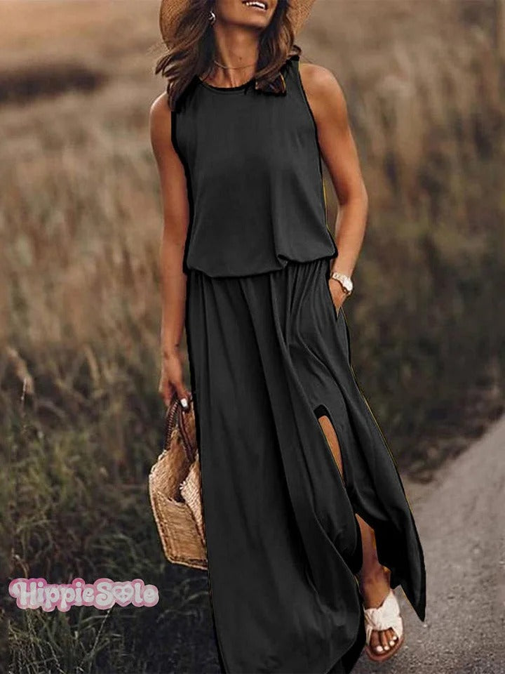 Women's Solid Color Loose Elegant Casual Dress