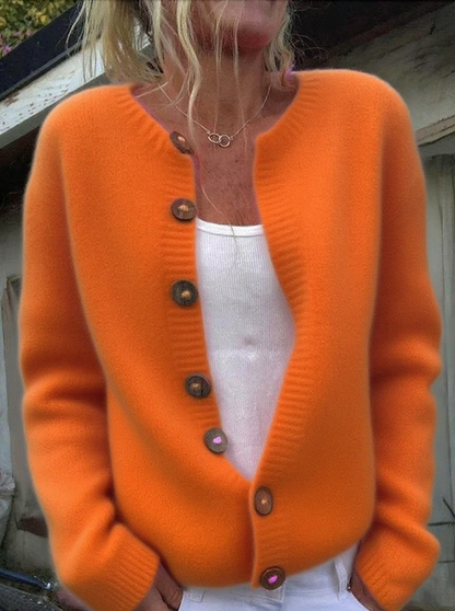 Women Wool/Knitting Plain Long Sleeve Comfy Casual Cardigan
