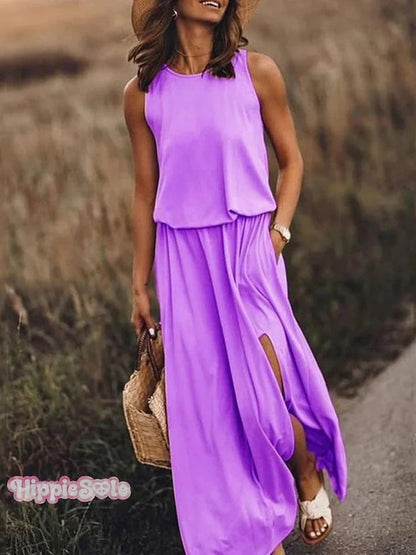 Women's Solid Color Loose Elegant Casual Dress