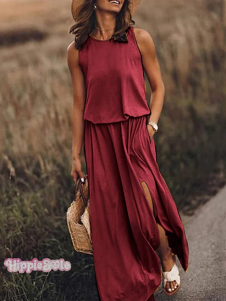 Women's Solid Color Loose Elegant Casual Dress