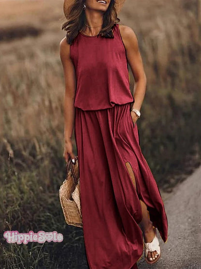 Women's Solid Color Loose Elegant Casual Dress
