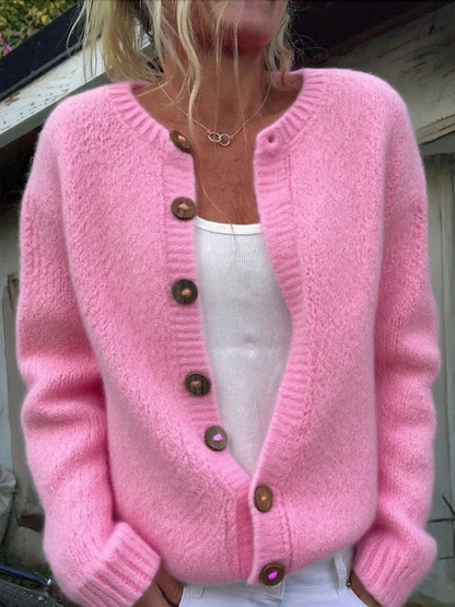 Women Wool/Knitting Plain Long Sleeve Comfy Casual Cardigan