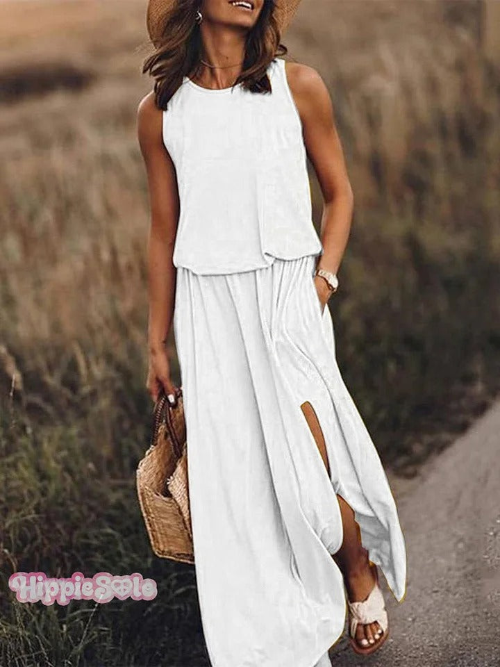 Women's Solid Color Loose Elegant Casual Dress